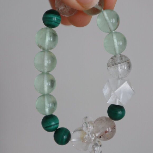 Handmade Green Red Phantom Quartz Malachite - Picture 5 of 5